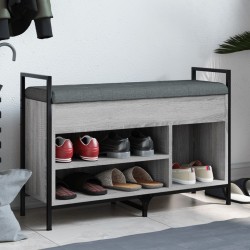 Banc à chaussures sonoma gris 85,5x32x57,5 cm bois d'ingénierie 