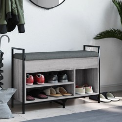 Banc à chaussures sonoma gris 85,5x32x57,5 cm bois d'ingénierie 