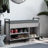 Banc à chaussures sonoma gris 85,5x32x57,5 cm bois d'ingénierie 