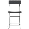 Chaises de bistrot pliantes lot de 8 Noir Résine tressée acier 