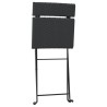 Chaises de bistrot pliantes lot de 8 Noir Résine tressée acier 