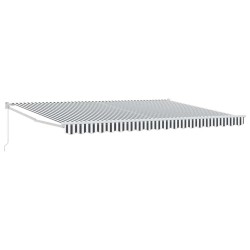 Auvent rétractable anthracite et blanc 4,5x3 m tissu/aluminium 