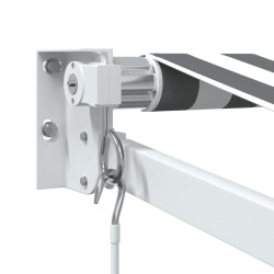 Auvent rétractable anthracite et blanc 4,5x3 m tissu/aluminium 