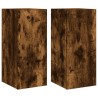 Meubles TV muraux et lumières LED 2pcs chêne fumé 30,5x35x70 cm 