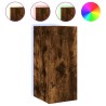 Meubles TV muraux et lumières LED 2pcs chêne fumé 30,5x35x70 cm 