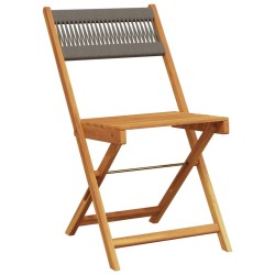 Ensemble à manger de jardin 5pcs gris polypropylène bois massif 