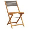 Ensemble à manger de jardin 5pcs gris polypropylène bois massif 