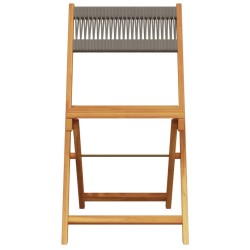 Ensemble à manger de jardin 5pcs gris polypropylène bois massif 