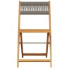Ensemble à manger de jardin 5pcs gris polypropylène bois massif 