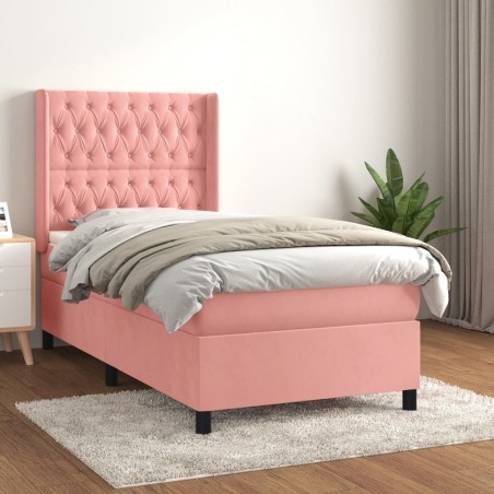 Sommier à lattes de lit et matelas Rose 80x200 cm Velours 