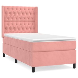 Sommier à lattes de lit et matelas Rose 80x200 cm Velours 