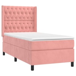 Sommier à lattes de lit et matelas Rose 80x200 cm Velours 