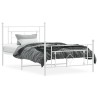Cadre de lit métal sans matelas et pied de lit blanc 107x203 cm 