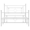 Cadre de lit métal sans matelas et pied de lit blanc 107x203 cm 