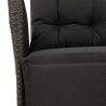 Ensemble à manger de jardin avec coussins 3 pcs Noir 