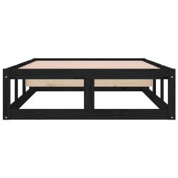 Cadre de lit sans matelas noir 90x190 cm bois massif 