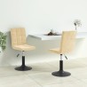 Chaises pivotantes à manger lot de 2 crème velours 