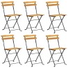 Ensemble à manger d'extérieur pliable 7pcs Bois d'acacia solide 