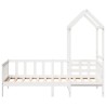 Ensemble de lit de jour et de banc avec toit sans matelas blanc 