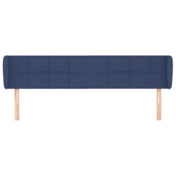Tête de lit avec oreilles Bleu 203x23x78/88 cm Tissu 