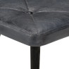 Chaise à oreilles avec repose-pied Gris Cuir véritable 