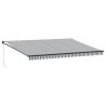 Auvent rétractable anthracite et blanc 5x3 m tissu et aluminium 