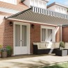 Auvent rétractable anthracite et blanc 5x3 m tissu et aluminium 