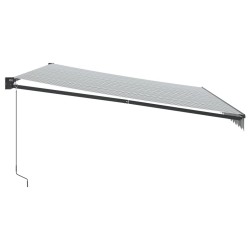 Auvent rétractable anthracite et blanc 5x3 m tissu et aluminium 