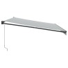 Auvent rétractable anthracite et blanc 5x3 m tissu et aluminium 