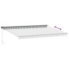 Auvent rétractable anthracite et blanc 5x3 m tissu et aluminium 