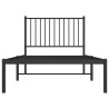 Cadre de lit métal sans matelas avec tête de lit noir 90x200 cm 