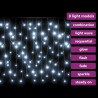 Rideau lumineux à glaçons LED 10m 400LED Blanc froid 8fonctions 