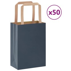 Sacs en papier 50 pcs avec poignées bleu 15x8x21 cm 