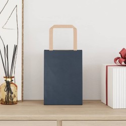 Sacs en papier 50 pcs avec poignées bleu 15x8x21 cm 