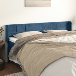 Tête de lit avec oreilles Bleu foncé 203x16x78/88 cm Velours 