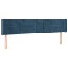 Tête de lit avec oreilles Bleu foncé 203x16x78/88 cm Velours 
