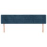 Tête de lit avec oreilles Bleu foncé 203x16x78/88 cm Velours 