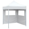 Tente de réception pliable avec 2 parois 2x2 m Acier Blanc 