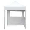 Tente de réception pliable avec 2 parois 2x2 m Acier Blanc 