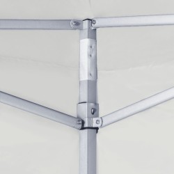 Tente de réception pliable avec 2 parois 2x2 m Acier Blanc 