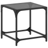 Table basse avec dessus en verre noir 40x40x40 cm acier 