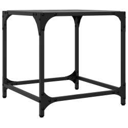 Table basse avec dessus en verre noir 40x40x40 cm acier 