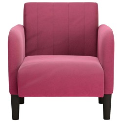 Fauteuil avec accoudoirs rouge bordeaux 54 cm velours 