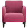 Fauteuil avec accoudoirs rouge bordeaux 54 cm velours 