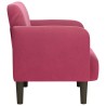 Fauteuil avec accoudoirs rouge bordeaux 54 cm velours 