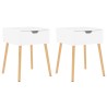 Tables de chevet 2 pcs Blanc brillant Bois d'ingénierie 