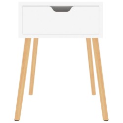 Tables de chevet 2 pcs Blanc brillant Bois d'ingénierie 