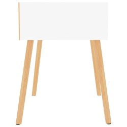 Tables de chevet 2 pcs Blanc brillant Bois d'ingénierie 