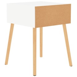 Tables de chevet 2 pcs Blanc brillant Bois d'ingénierie 