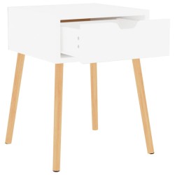 Tables de chevet 2 pcs Blanc brillant Bois d'ingénierie 